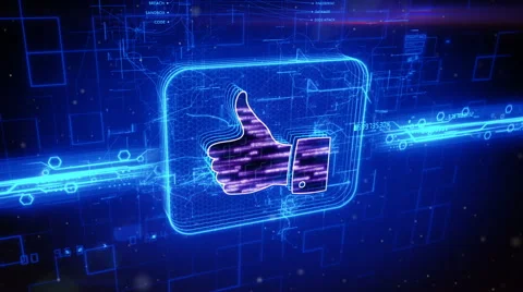 Like icon on abstract blue background Stock Footage 63510300