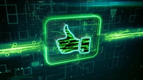 Like icon on abstract green background Stock Footage 72686060