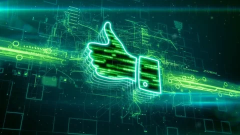 Like icon on abstract green background Stock Footage 72686073