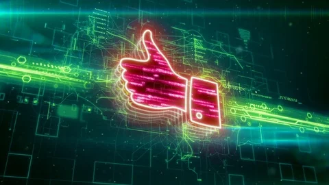 Like icon on abstract green background Stock Footage 72686083