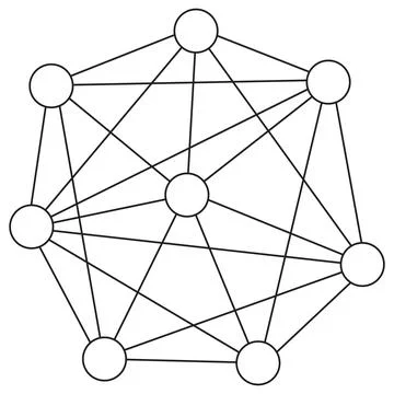 Icon of an abstract neural network structure with interconnected nodes Stock Illustration