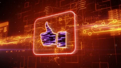 Like icon on abstract orange background Stock Footage 72288241