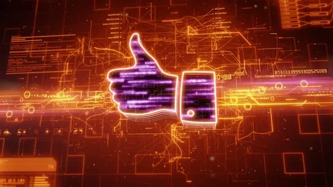 Like icon on abstract orange background Stock Footage 72288356