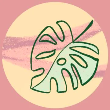 Icon with abstract tropical leaf Stock Illustration