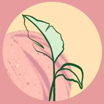 Icon with abstract tropical leaf Stock Illustration