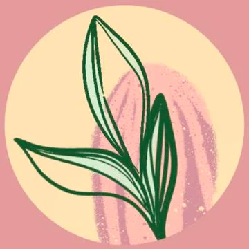 Icon with abstract tropical leaf Stock Illustration