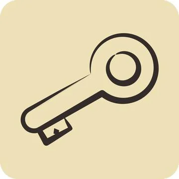 Icon Access Key. suitable for Security symbol. hand drawn style. simple des.. Stock Illustration