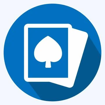Icon Ace - Long Shadow Style,Simple illustration,Editable stroke Stock Illustration
