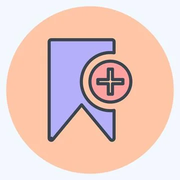 Icon Add Bookmark. suitable for User Interface symbol. color mate style. simp 스톡 일러스트