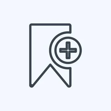 Icon Add Bookmark. suitable for User Interface symbol. line style. simple des Ilustração Stock