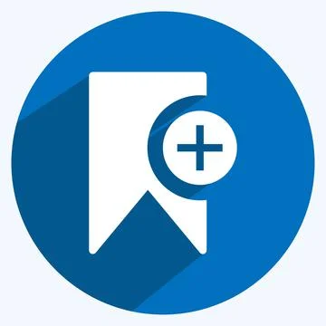 Icon Add Bookmark. suitable for User Interface symbol. long shadow style. sim 스톡 일러스트