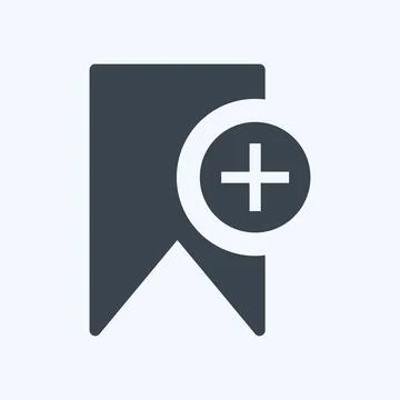 Icon Add Bookmark. suitable for User Interface symbol. glyph style. simple de 스톡 일러스트