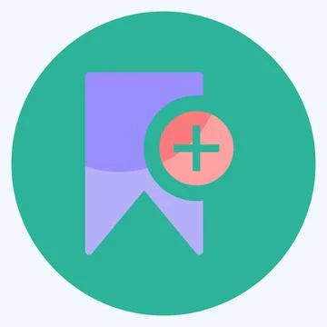 Icon Add Bookmark. suitable for User Interface symbol. flat style. simple des 스톡 일러스트