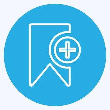 Icon Add Bookmark. suitable for User Interface symbol. blue eyes style. simpl 스톡 일러스트
