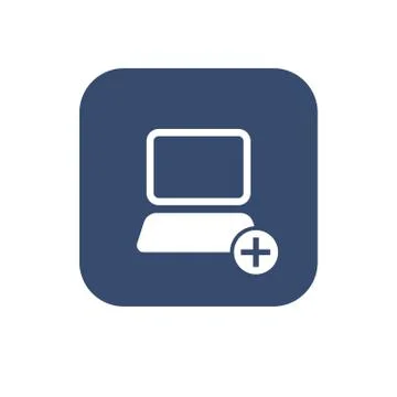 Icon add computer Stock Illustration