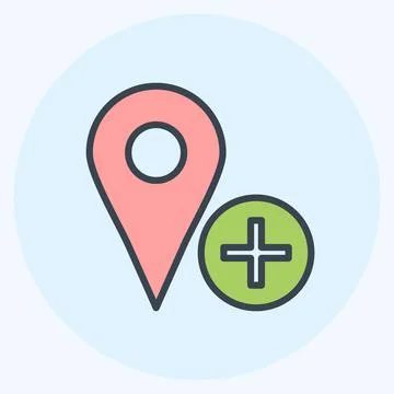 Icon Add Location. suitable for User Interface symbol. color mate style. simp 스톡 일러스트