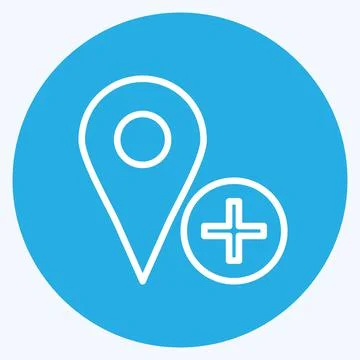 Icon Add Location. suitable for User Interface symbol. blue eyes style. simpl イラスト素材