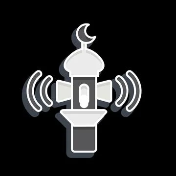 Icon Adhan Call. related to Eid Al Adha symbol. Glossy Style. simple design.. Stock Illustration