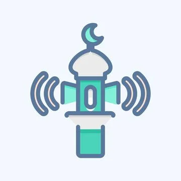 Icon Adhan Call. related to Eid Al Adha symbol. Doodle Style. simple design.. Stock Illustration