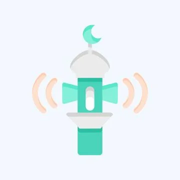 Icon Adhan Call. related to Eid Al Adha symbol. Flat Style. simple design e.. Stock Illustration