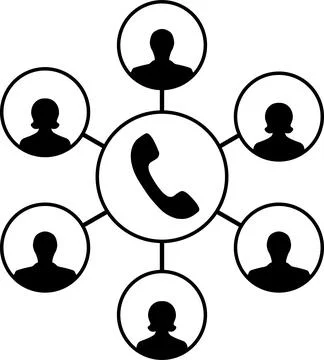 Icon advanced call center, operator callers clients, handset customers call.. Stock Illustration