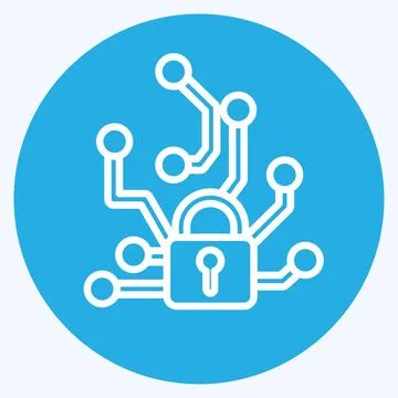 Icon Adversarial Attacks. related to Machine Learning symbol. blue eyes sty.. 库存插图