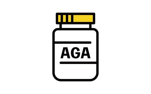 Icon of AGA (thinning hair treatment) oral medication, image of AGA Stock Illustration