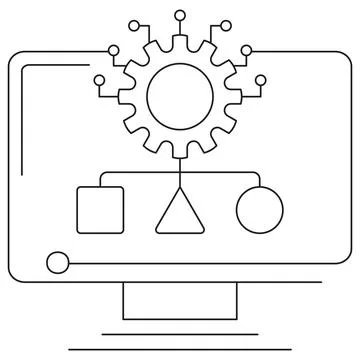Icon of AI classification process Illustrazione stock