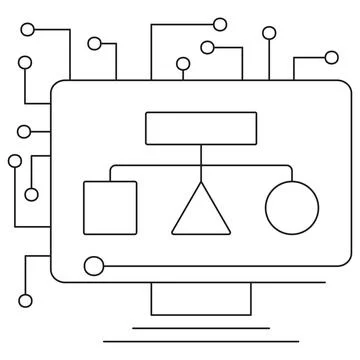Icon of AI classification system Stock Illustration