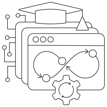 Icon of AI continuous learning and MLOps process Stock Illustration