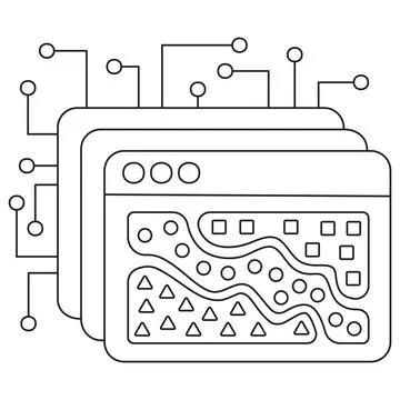 Icon of AI data clustering Stock Illustration