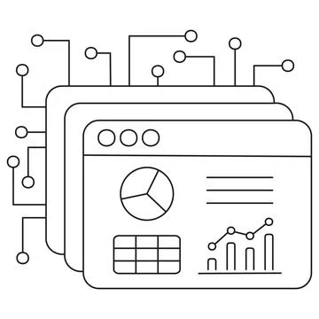 Icon of AI data visualization Stock Illustration