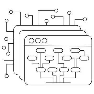 Icon of AI decision tree Stock Illustration