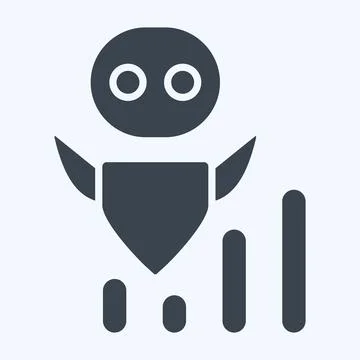Icon AI Development Speed. related to Development symbol. glyph style Stock Illustration