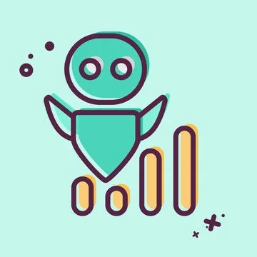 Icon AI Development Speed. related to Development symbol. MBE style Illustrazione stock