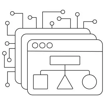 Icon of AI hierarchical structure Stock Illustration