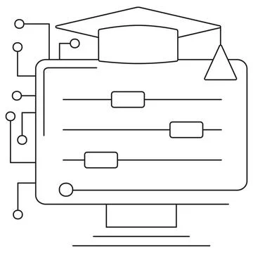 Icon of AI hyperparameters settings with adjustable sliders on a computer scr Stock Illustration