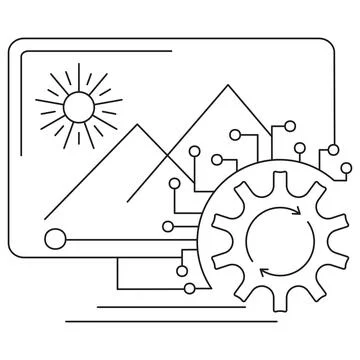 Icon of AI image processing Stock Illustration