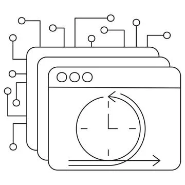 Icon of AI iteration process in artificial intelligence and machine learning イラスト素材