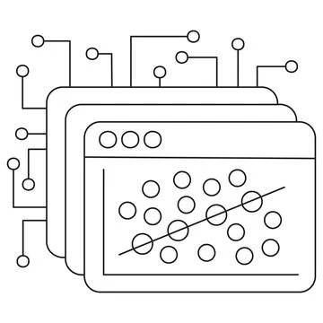 Icon of AI linear regression analysis 库存插图