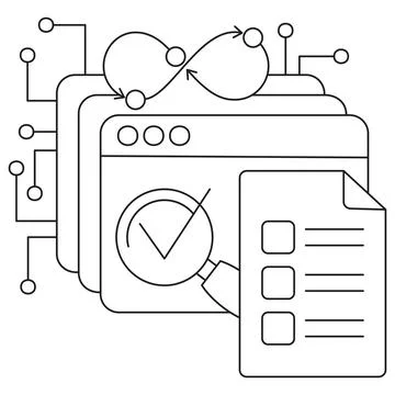 Icon of AI model evaluation 스톡 일러스트