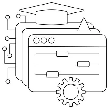 Icon of AI model tuning and automation 스톡 일러스트