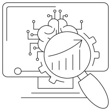 Icon of AI performance evaluation Illustrazione stock