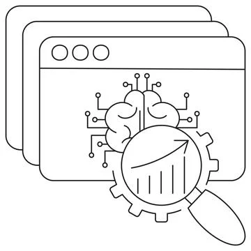Icon of AI performance evaluation 스톡 일러스트