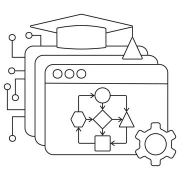 Icon of AI workflow and training process Stock Illustration