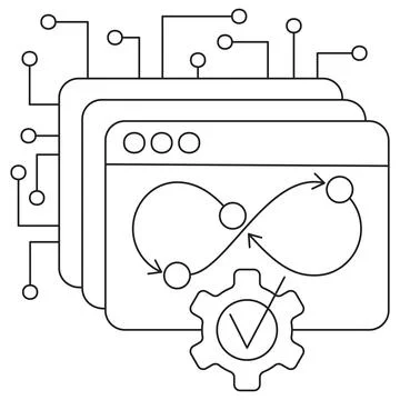 Icon of AI workflow management Stock Illustration