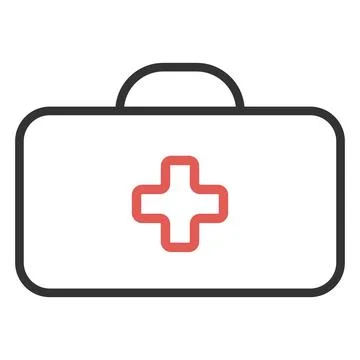 Icon aid first kit, med cross, medical health paramedic doctor Stock Illustration