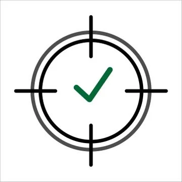 The icon is aimed at the correct tick. Vector illustration Stock Illustration