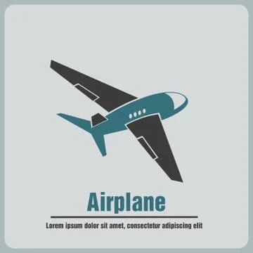 Icon airplane Stock Illustration