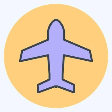 Icon Airplane mode. suitable for Mobile Apps symbol. color mate style. simple Illustrazione stock